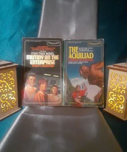 2 Timescape series books: Aquiliad by Somtow Sucharitkul, Star Trek Mutiny on the Enterprise by Robert Vardeman