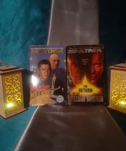 2 Star Trek series books by William Shatner :
Dark Victory, The Return , mass market paperbacks
