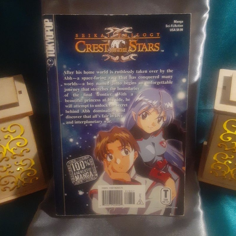 Seikai Trilogy - Crest of the Stars manga by Hiroyuki Morioka, Aya Yoshinaga, Toshihiro Ono, Ex-library Tokyopop English Manga