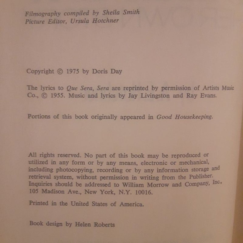 Doris Day biography : Her Own Story by AE Hotchner, 1976 bookclub Hardcover