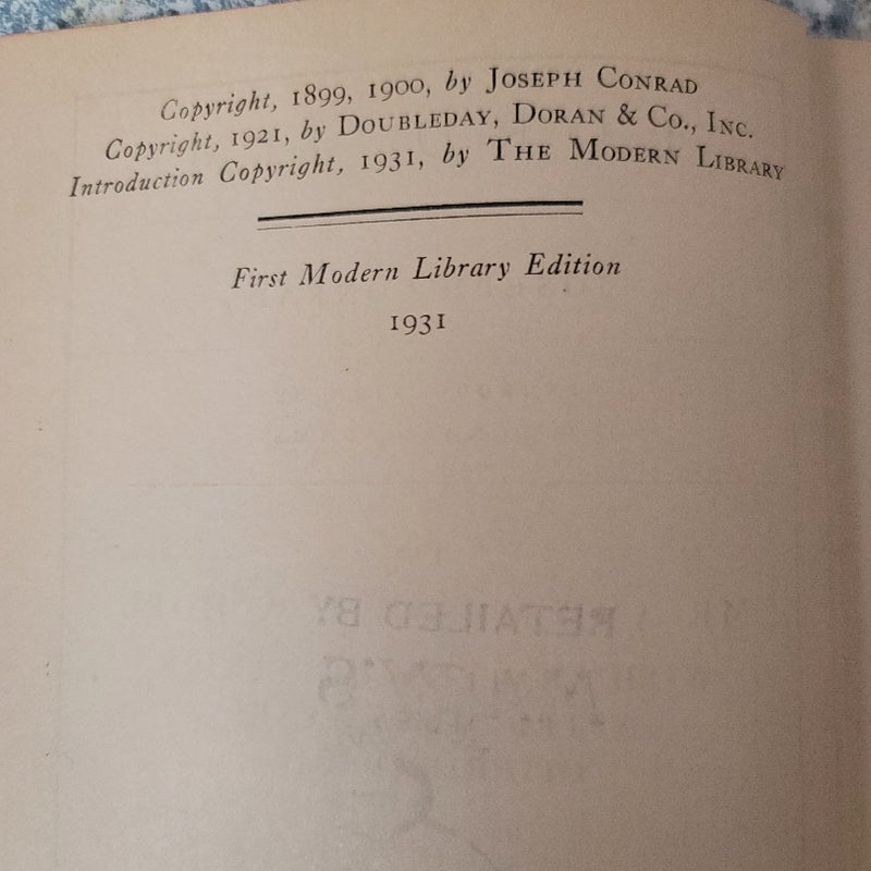 Lord Jim Modern Library First Edition 1931