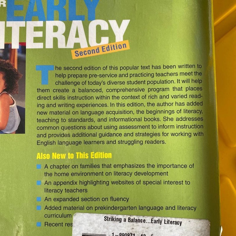 Striking a Balance Best Practices for Early Literacy 