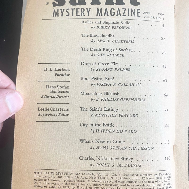 The Saint Mystery Magazine April 1959