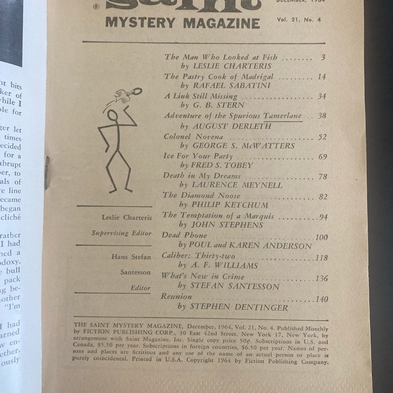 The Saint Mystery Magazine December 1964