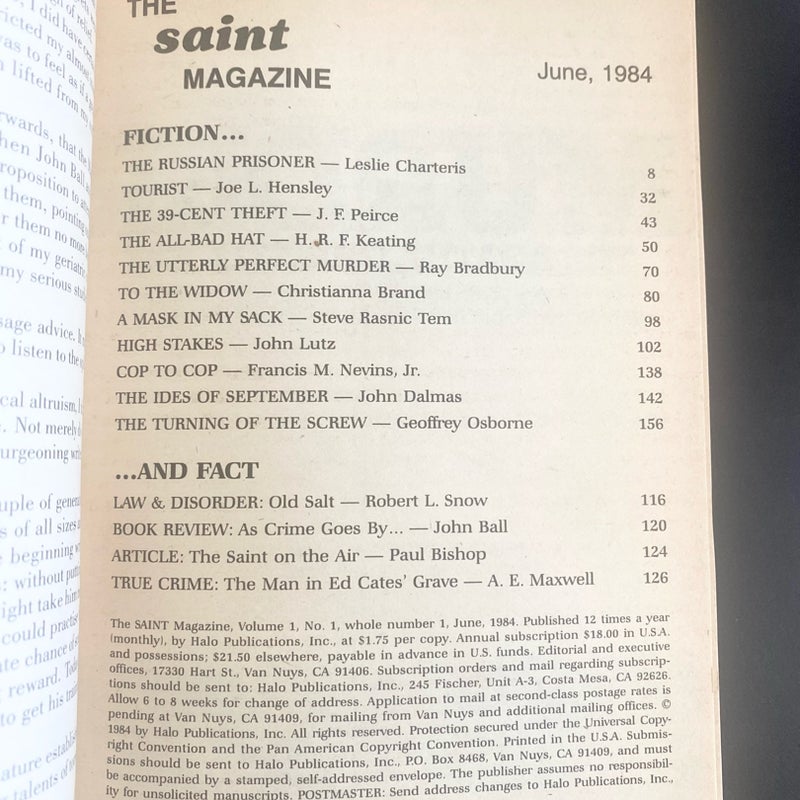 The Saint Mystery Magazine June 1984