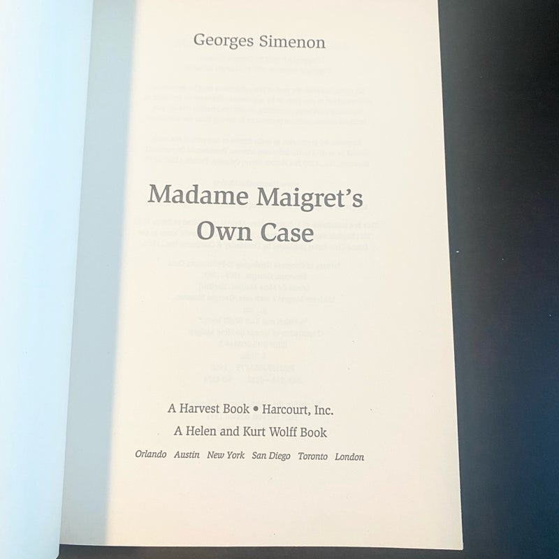 Madame Maigret's Own Case