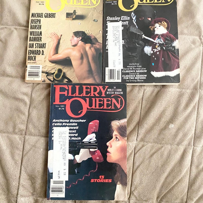 Lot of 3 Ellery Queen 1983 Sept Oct Nov 