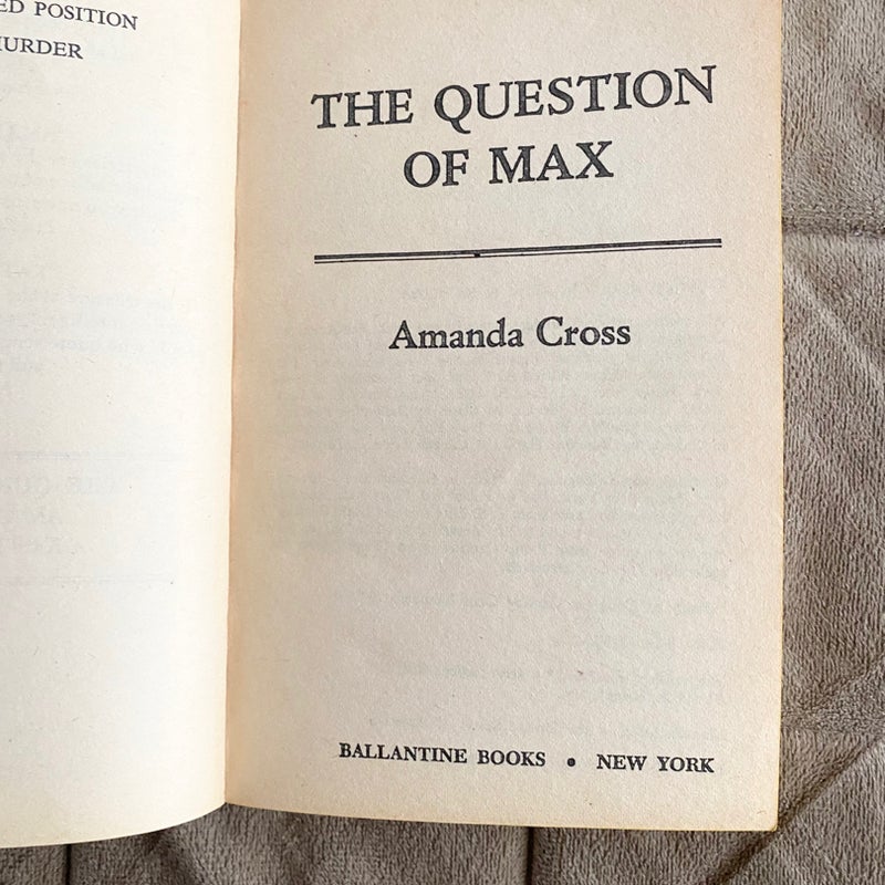 The Question of Max