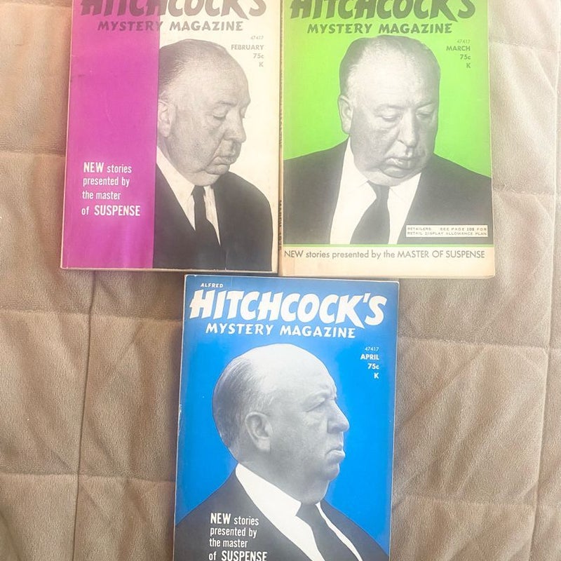 Alfred Hitchcock's Mystery Magazine - Lot of 3 Feb March & April 1975  H16