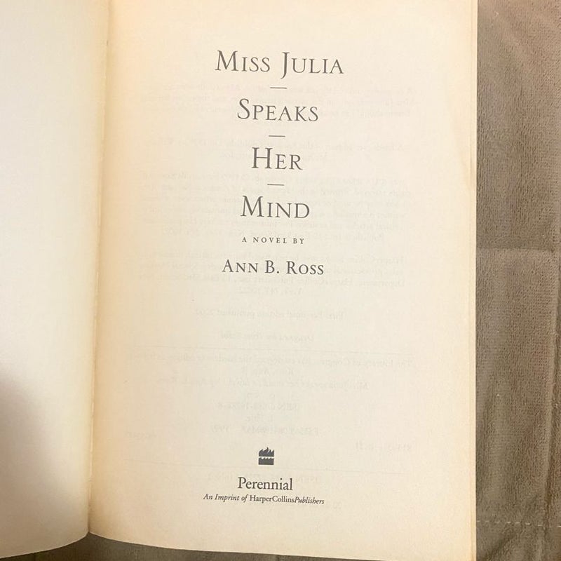 Miss Julia Speaks Her Mind 10276