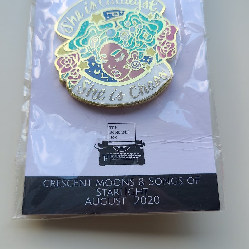 The Book(ish) Box Monthly Pin (August 2020) Crescent Moons & Songs of Starlight