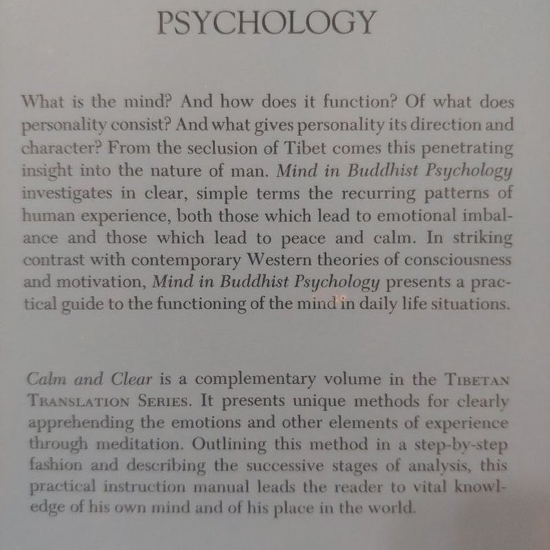 Mind in Buddhist Psychology