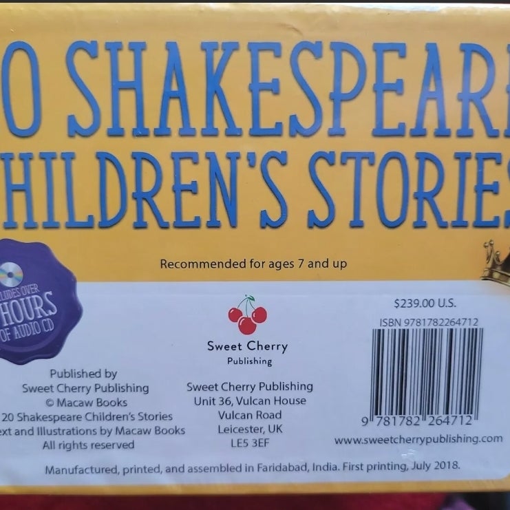 20 Children's Shakespeare Stories Hardback Set with Audio CD's *FACTORY SEALED*