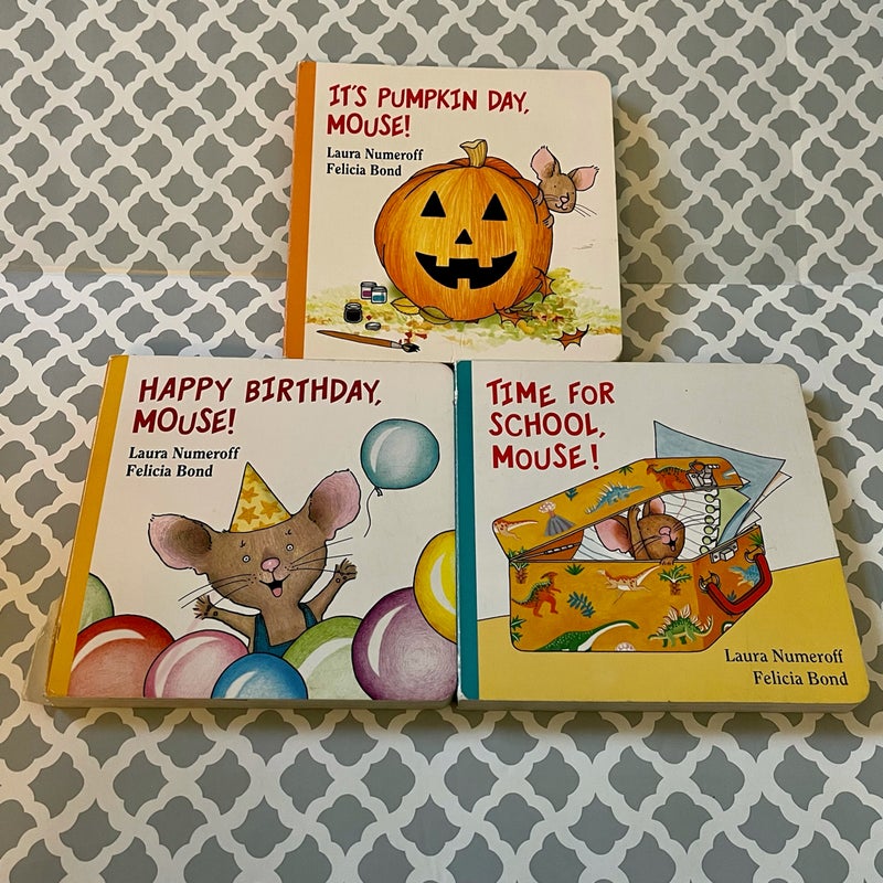 Mouse Bundle! Happy Birthday, It’s Pumpkin Day, and Time for School’