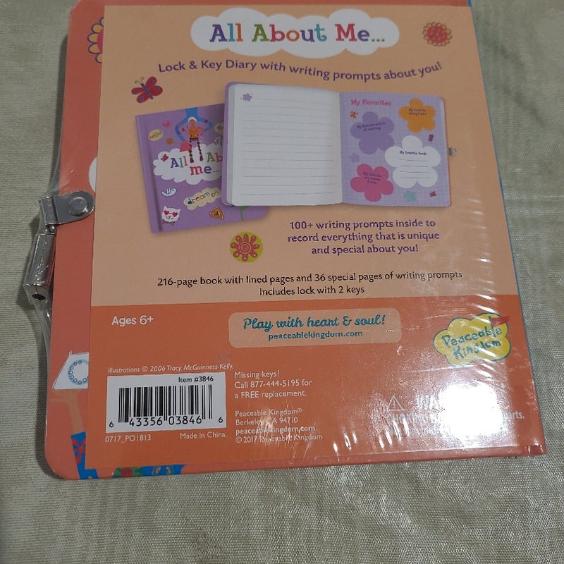 All About Me Diary 6.25" Lock and Key, Lined Page Diary 
