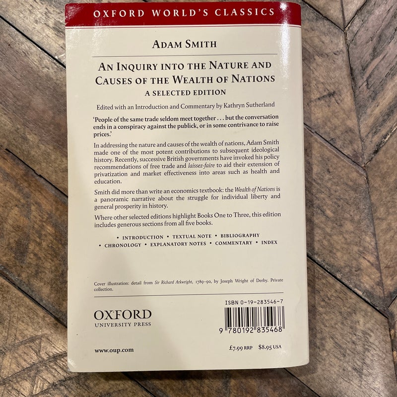 An Inquiry into the Nature and Causes of the Wealth of Nations