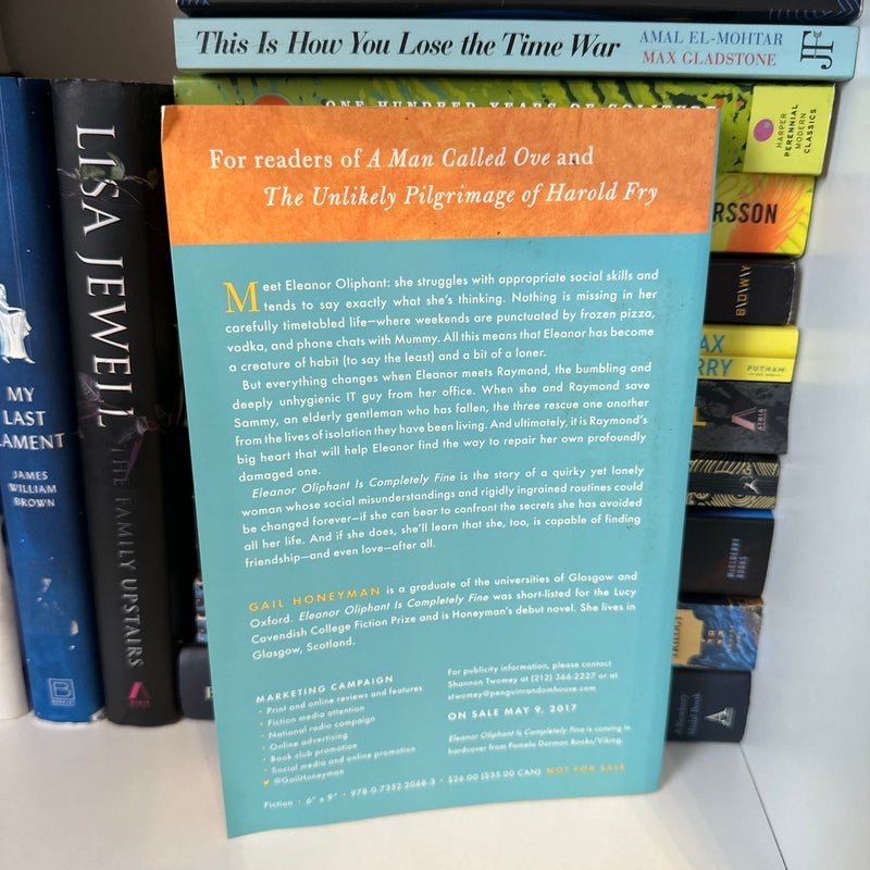 Advance Reader’s Copy of Eleanor Oliphant Is Completely Fine 