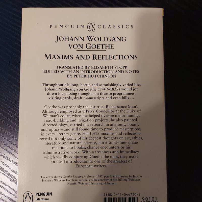 Maxims and Reflections by Johann Wolfgang von Goethe; Elisabeth