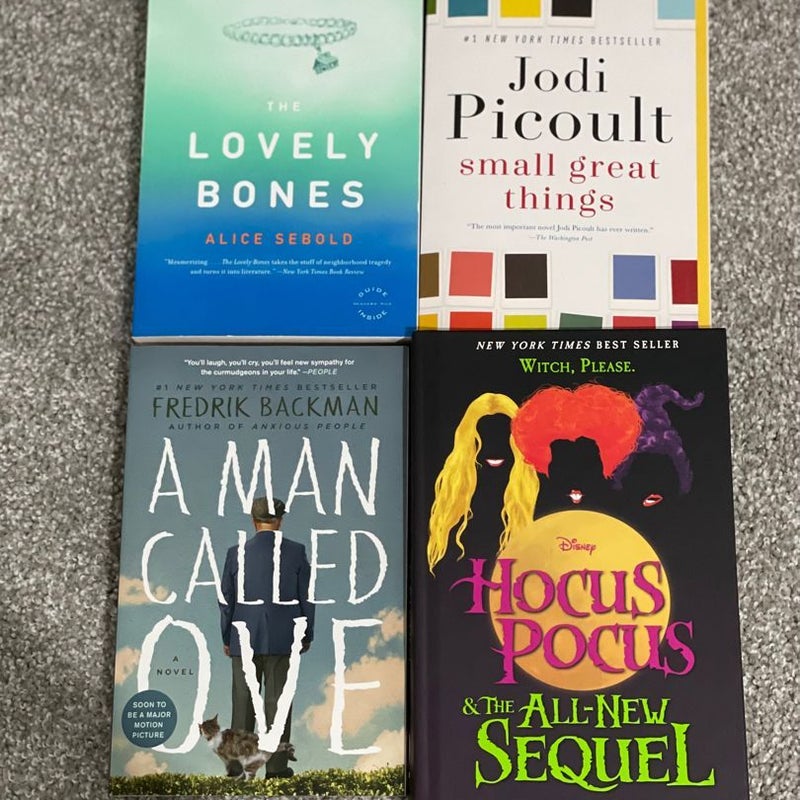 Hocus pocus, lovely bones, small great things, and a man called ove books