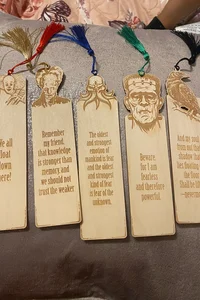 5 Wooden Horror Bookmarks 