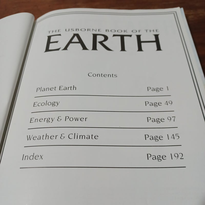 The Usborne Book of the Earth