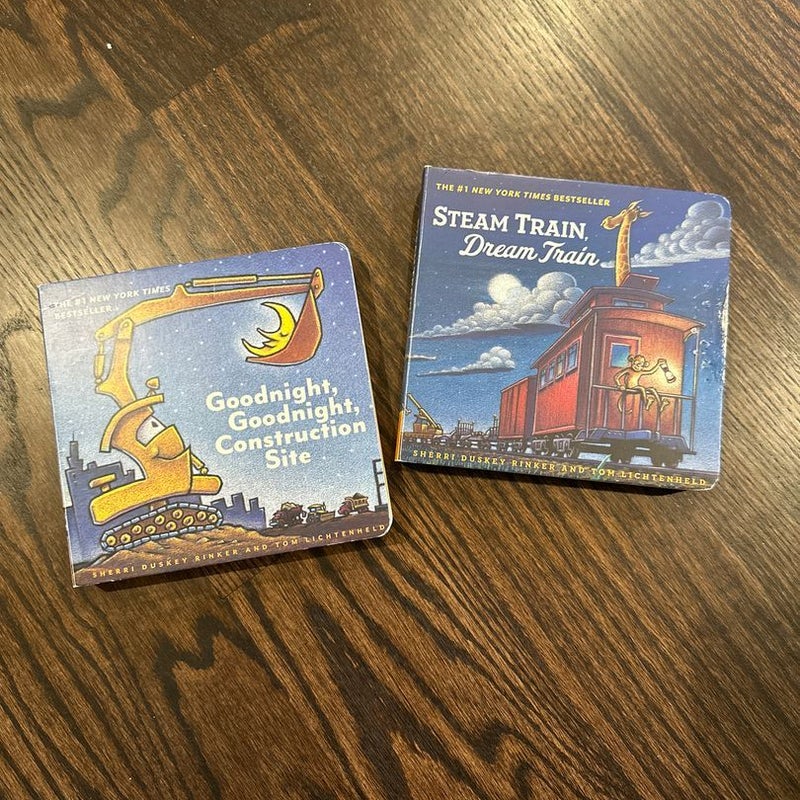 Goodnight, Goodnight, Construction Site and Steam Train, Dream Train Board Books Boxed Set