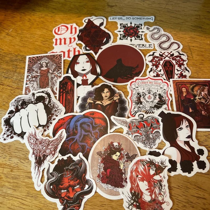 Sticker Bundle Red Goth 20pcs