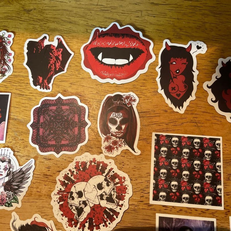 Sticker Bundle2 Red Goth 20pcs