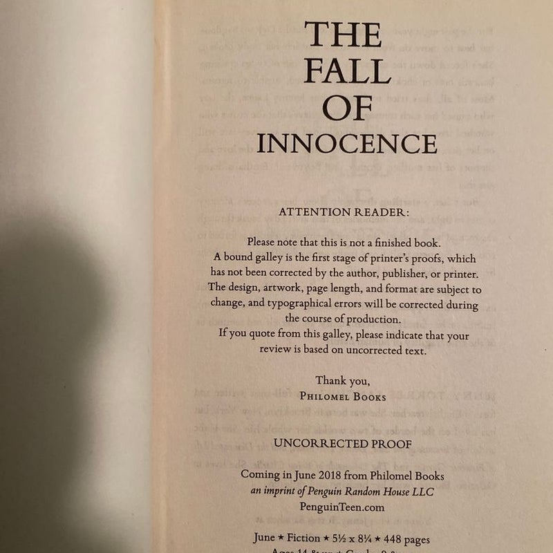 The Fall of Innocence - Advanced Reader Edition