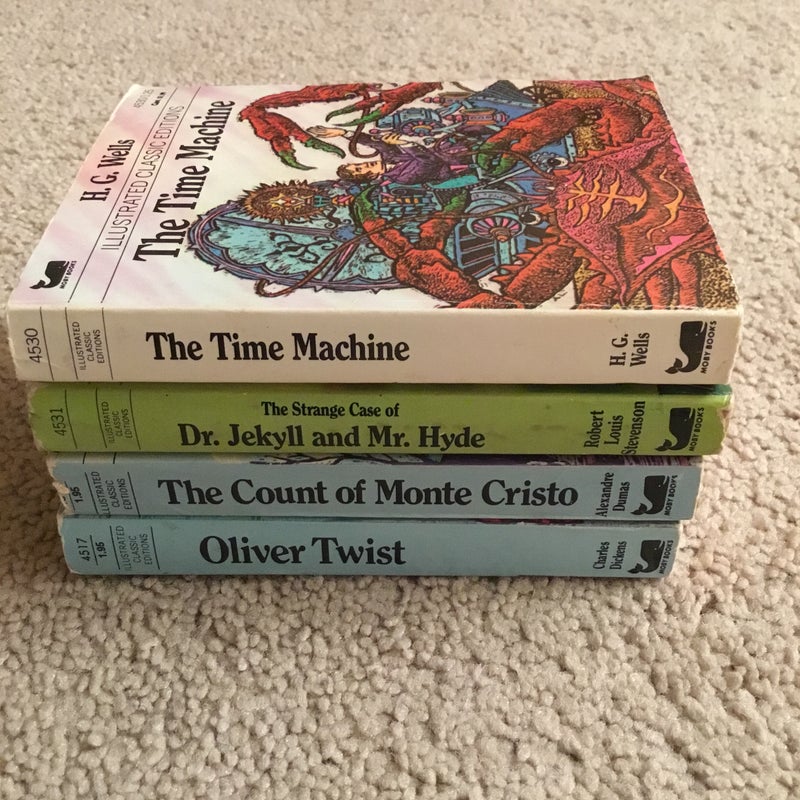 4 Illustrated Classics - paperbacks Time Machine / Monte Christopher / Oliver Twist / Jekyll Hide