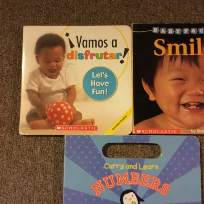 3 bilingual English Spanish baby toddle board books