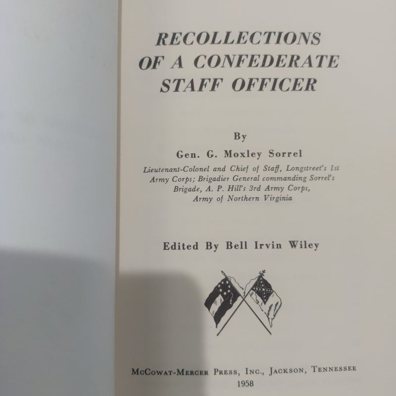 Recollections of Confederate Staff Officer