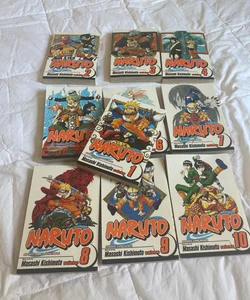 Naruto Volumes 1-10 (missing vol. 6!!) + the unofficial guide 