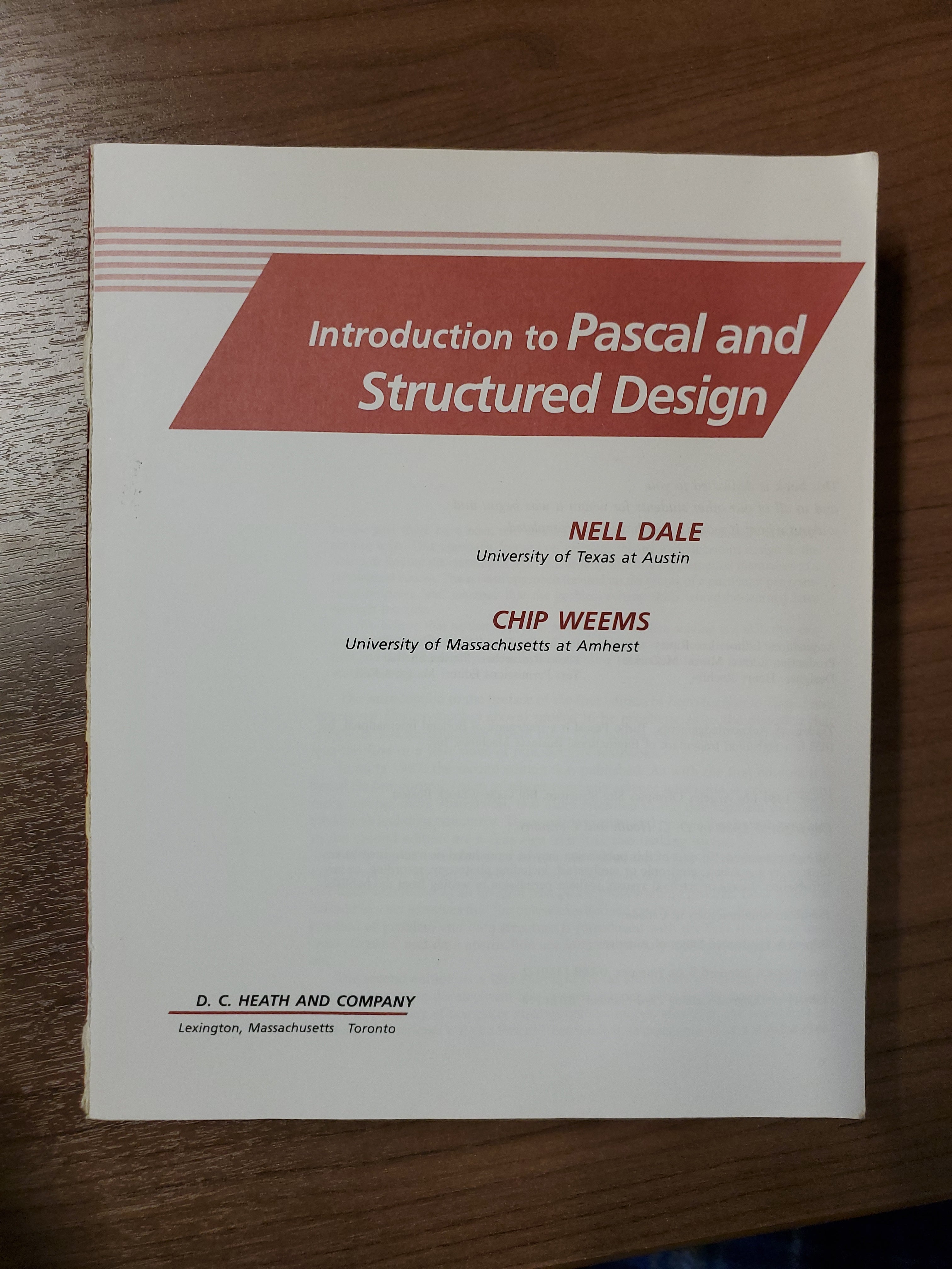 Introduction To Pascal And Structured Design, Turbo Pascal Version By ...