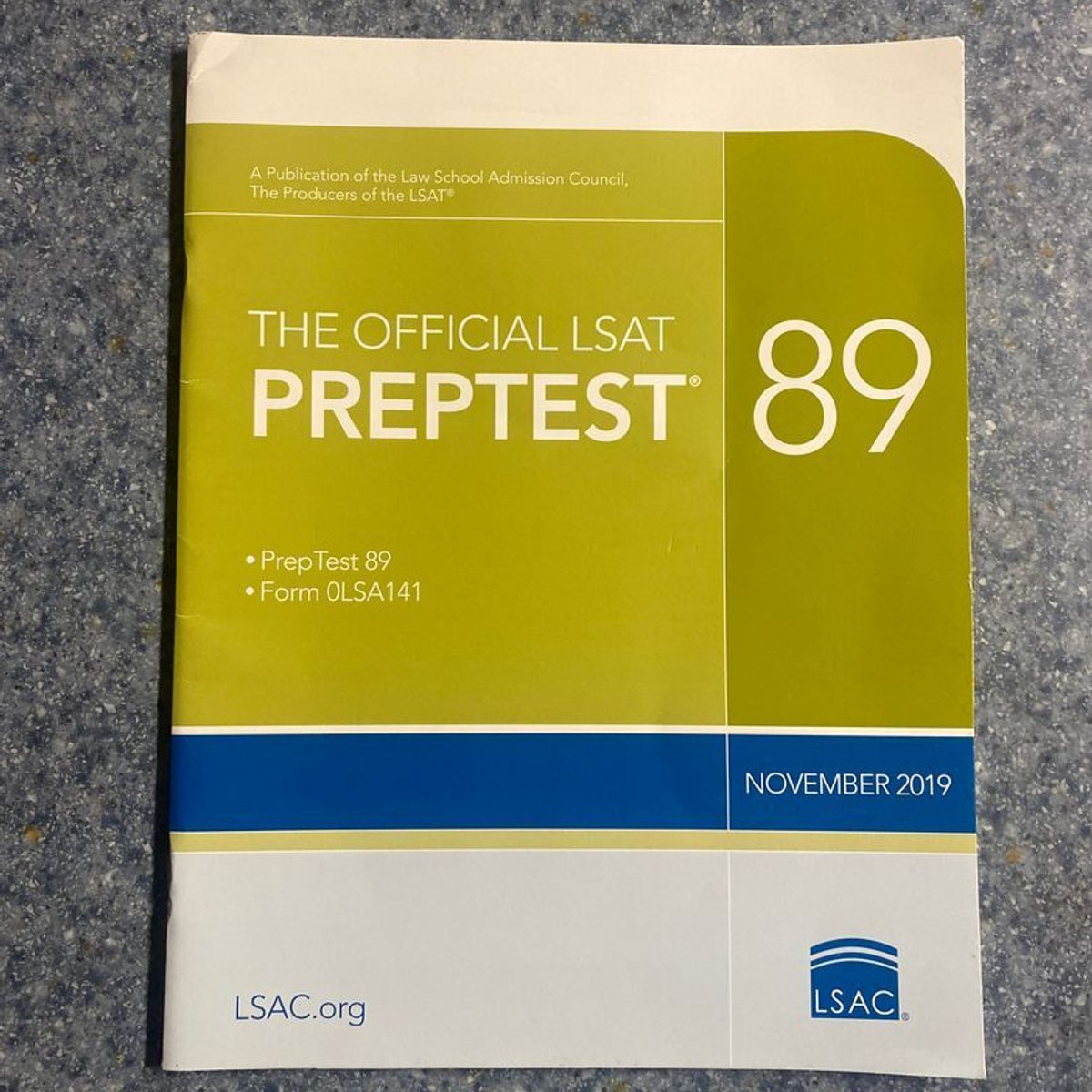 The Official LSAT PrepTest 89 by Law School Admission Council