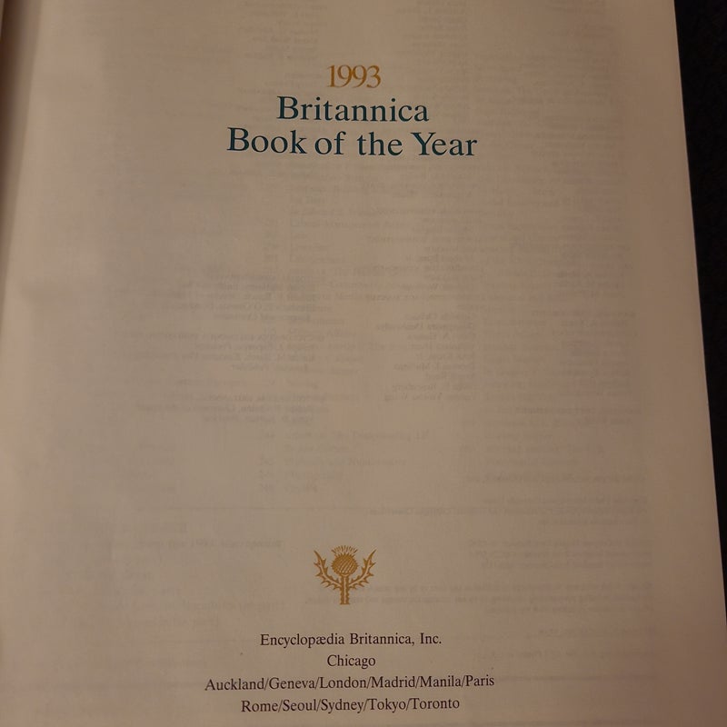 1993 Britannica Book Of The Year Enciclopaedia 
