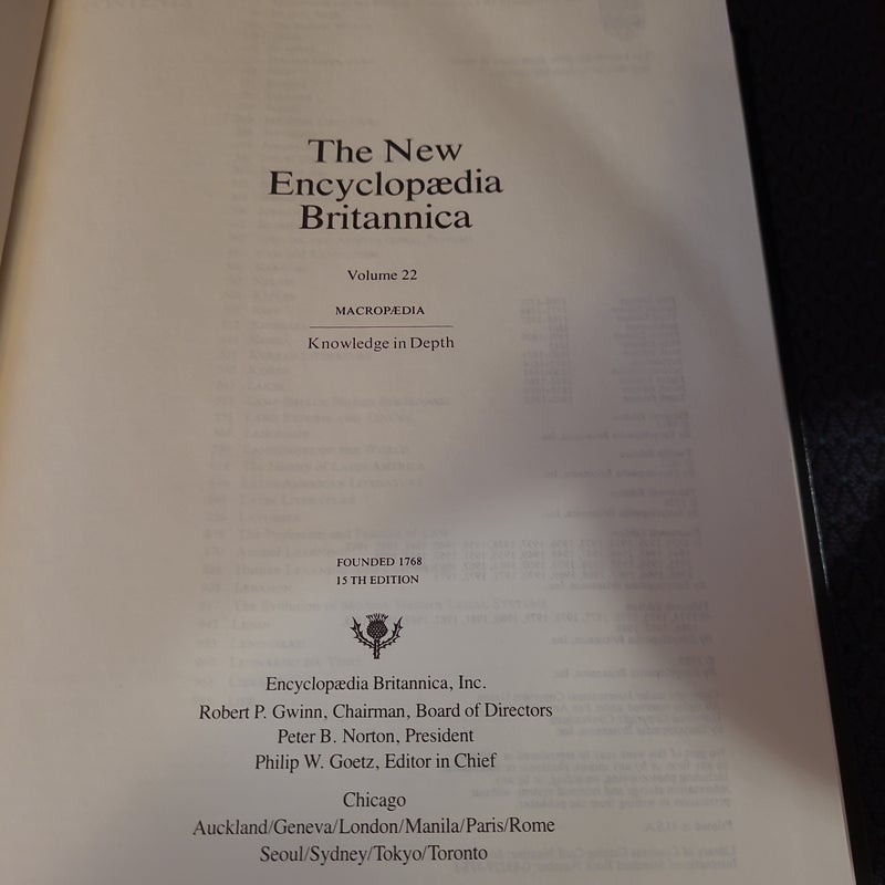 The New Enciclopaedia Britannica Volumen 22