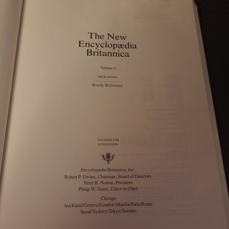 The New Encyclopaedia Britannica Volume 3