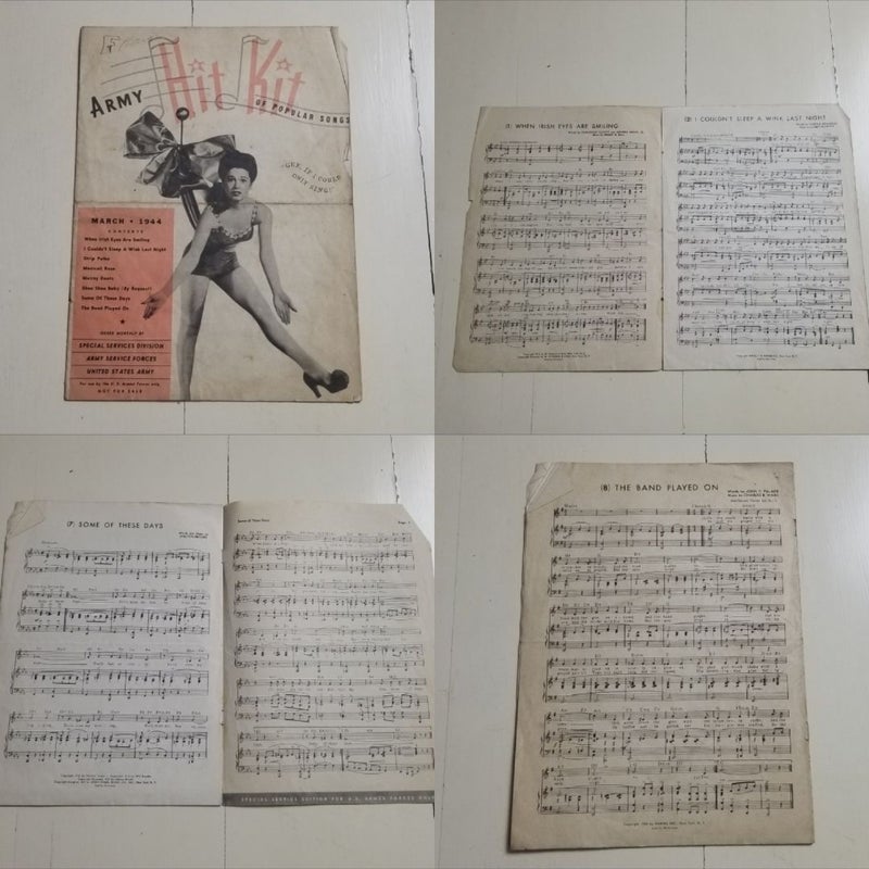 3 Pieces of 1940s Sheet Music