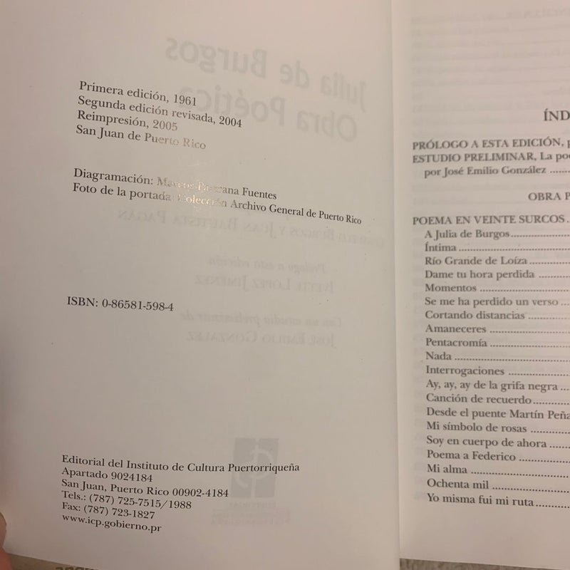 Julia de Burgos Obra Poetica
