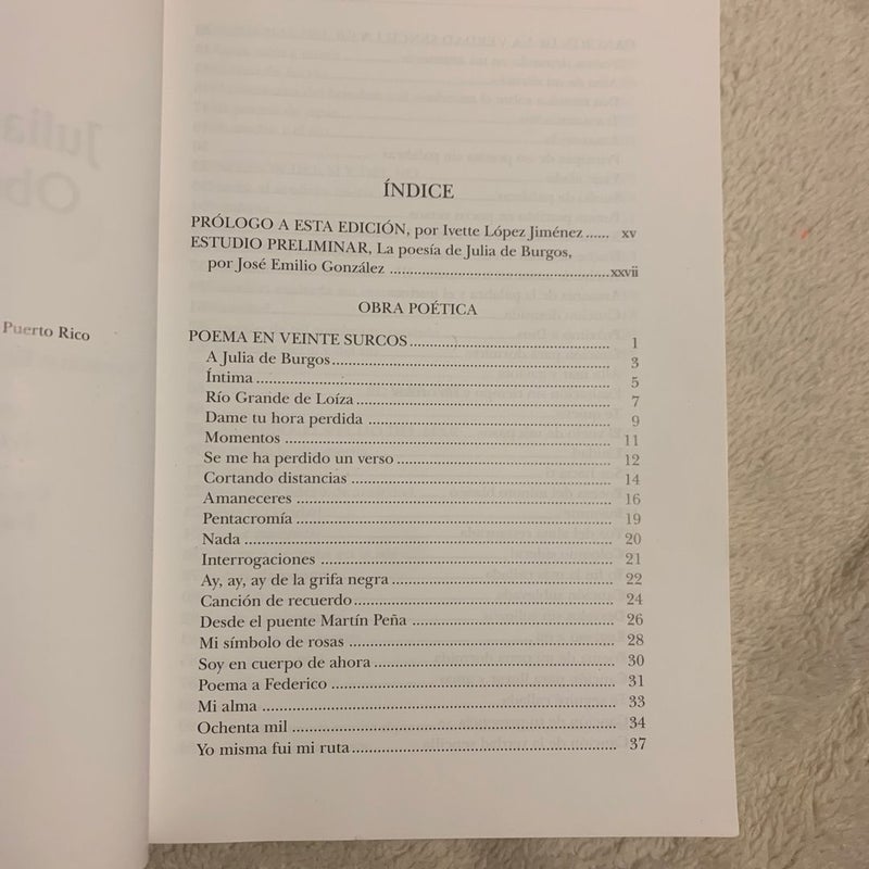 Julia de Burgos Obra Poetica