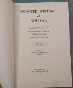 Selected Writings of Bolivar