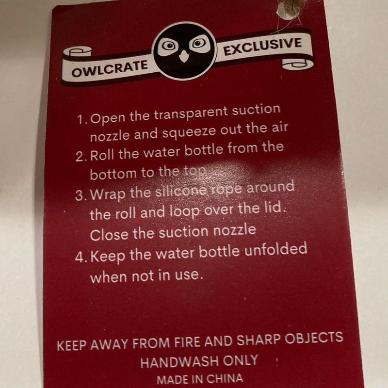 OwlCrate Silicone Water Bottle | From Blood And Ash OwlCrate July 2022