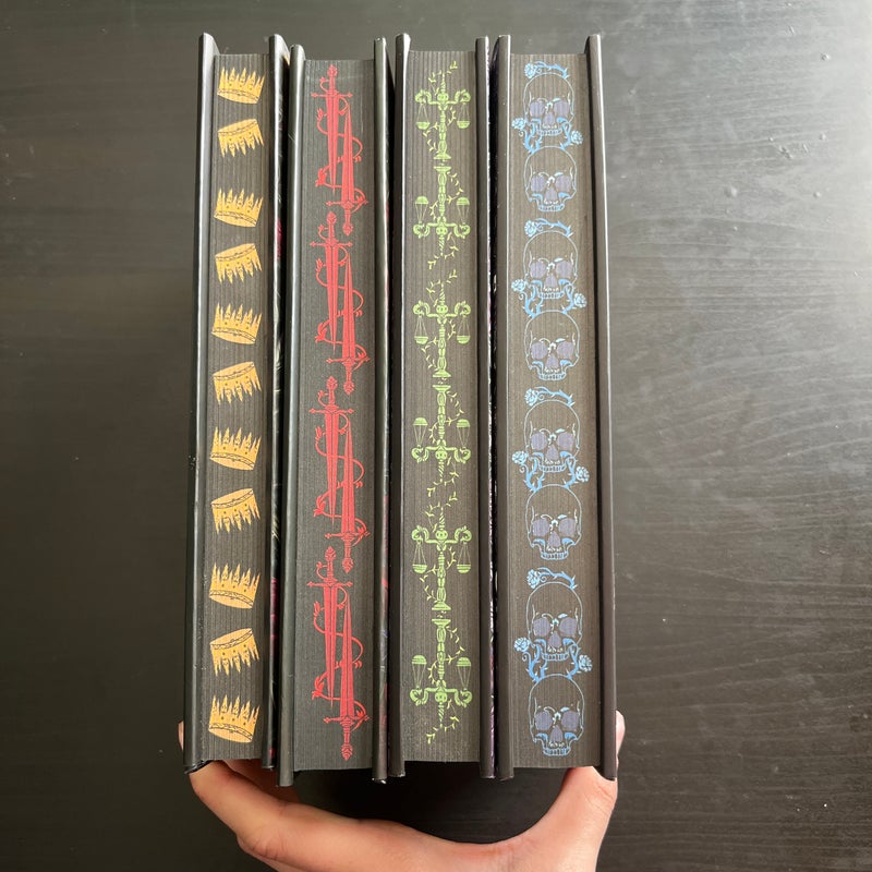 Pestilence, War, Famine, Death; The Bookish Box Exclusive Edition: Exclusive Cover, Reverse Dust Jacket, Foil Embossing, Custom End Papers, SIGNED