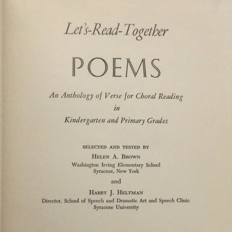 Let’s Read Together Poems Vintage Hardback 