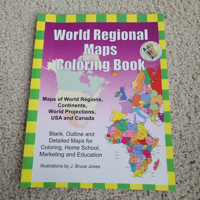 World Regional Maps Coloring Book