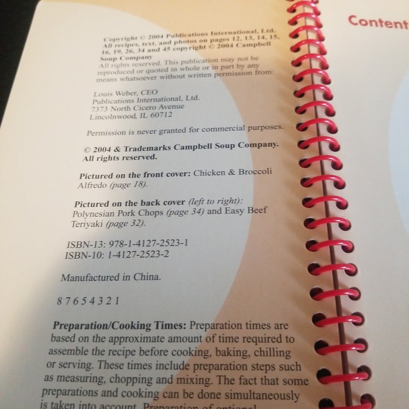 Campbell's 1-2-3 Dinners cookbook shaped like a soup can 