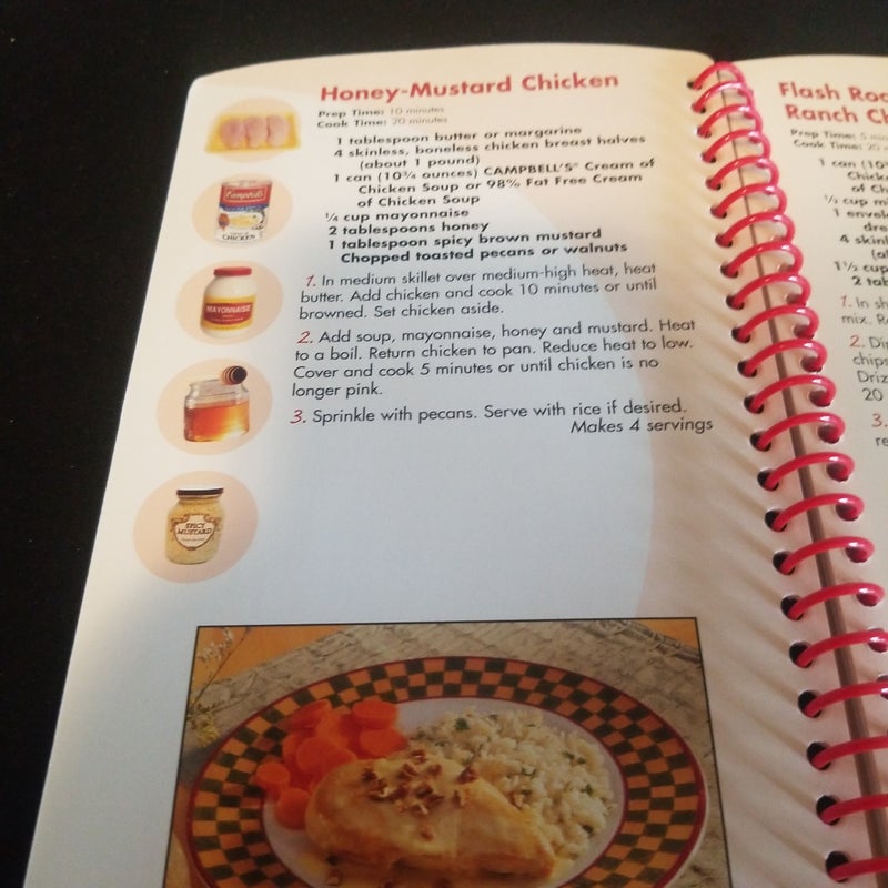 Campbell's 1-2-3 Dinners cookbook shaped like a soup can by