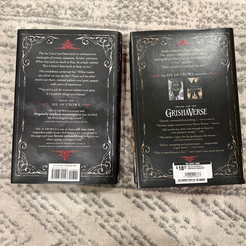 Special Editions of Six of Crows & Crooked Kingdom w/ Owlcrate exclusive scarf 