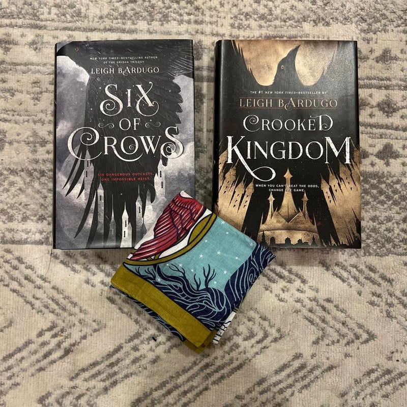 Special Editions of Six of Crows & Crooked Kingdom w/ Owlcrate exclusive scarf 